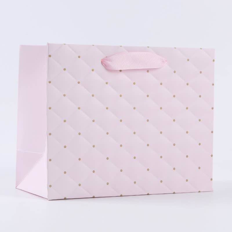 Pink dot wavy surface gift bag w/ free tissue: Medium gallery