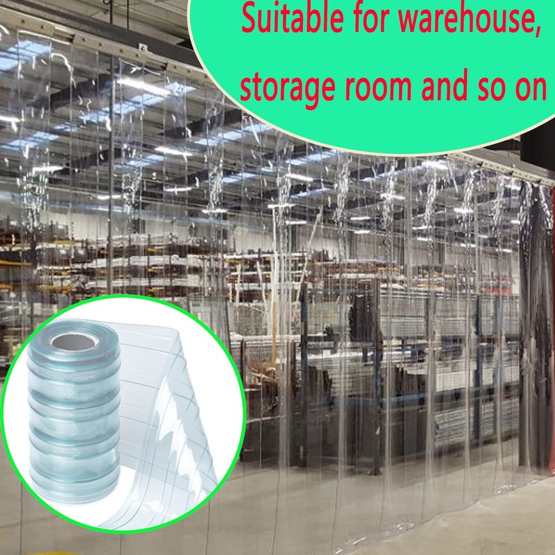 Plastic Vinyl Replacement Strip Curtain-Door - Clear Waterproof PVC for Wareh gallery