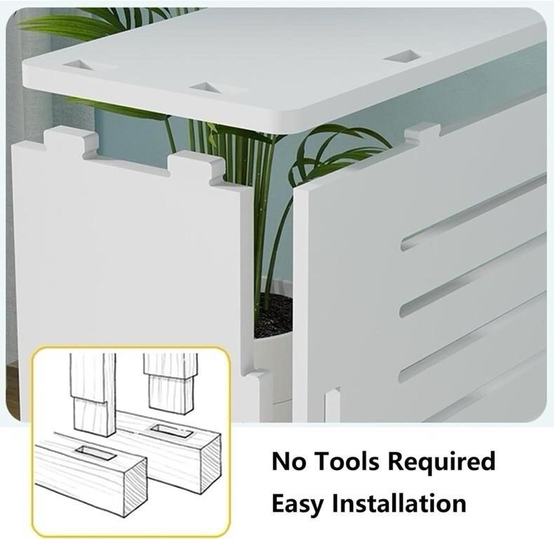 White Louvered Radiator Cover Shelf Cabinet 60x70x20cm/23.6x27.6x7.9in New gallery