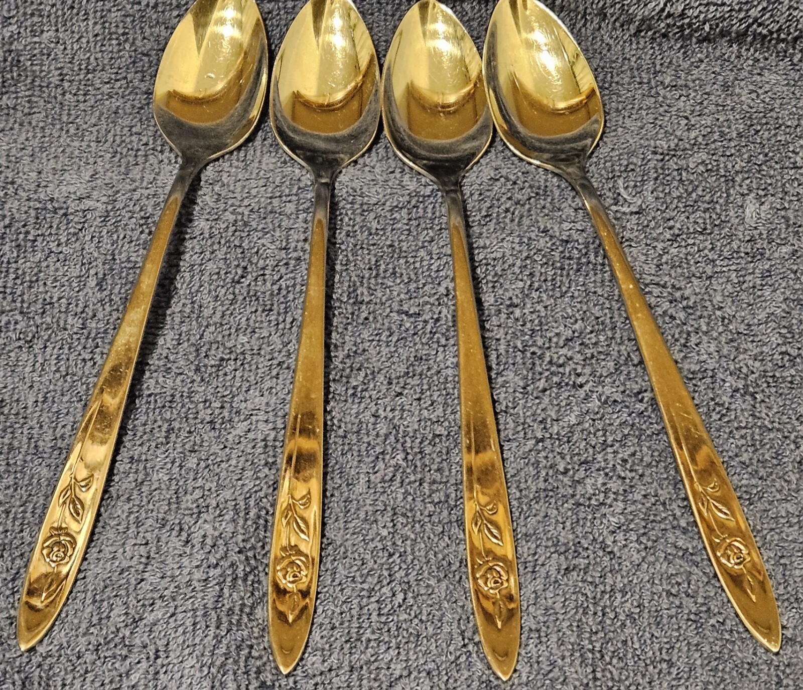 4 Oneida Community Stainless MY ROSE Pattern Iced Tea Spoons gallery
