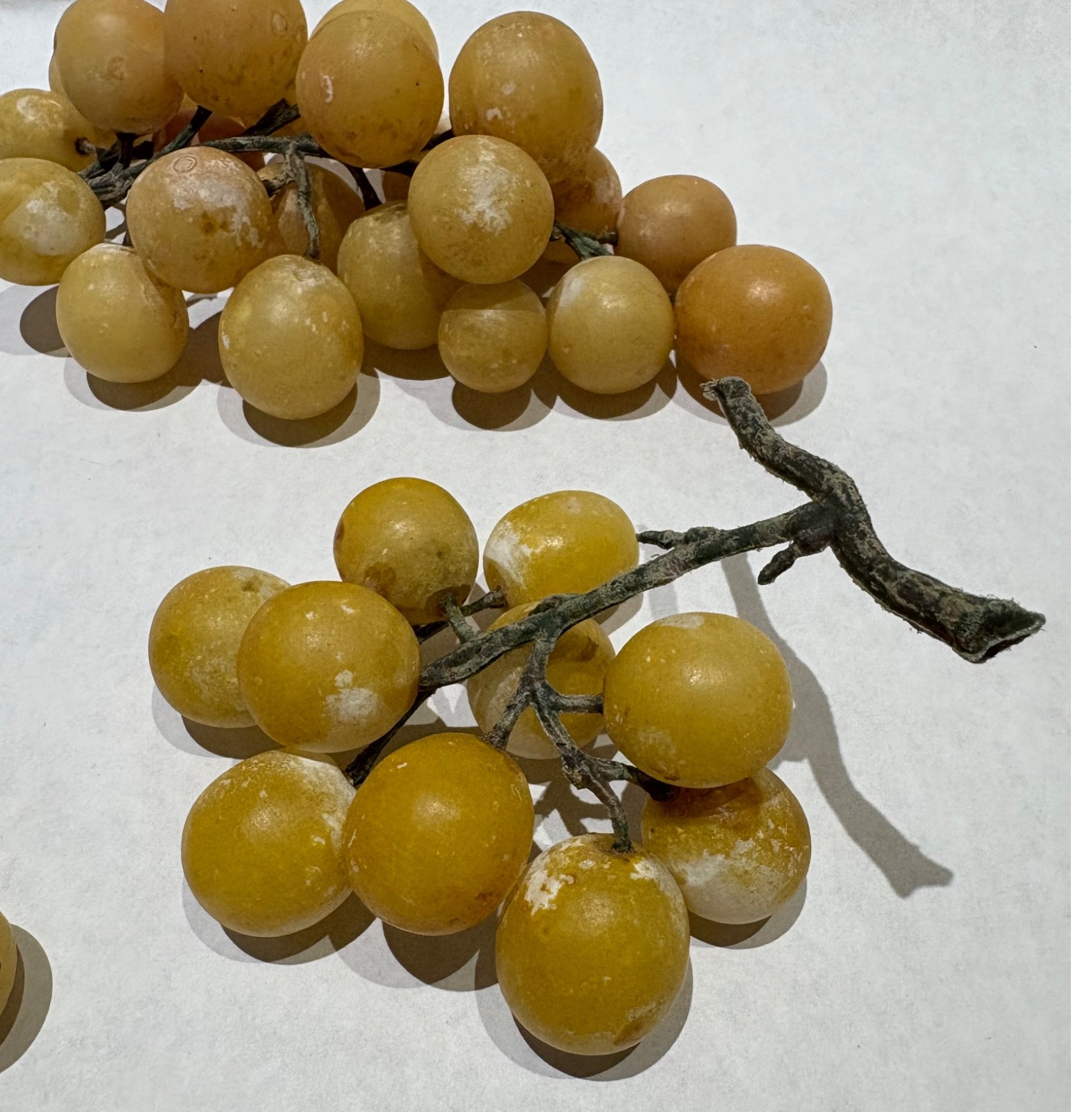 VINTAGE ALABASTER Stone Yellow Grapes clusters lot as shown gallery