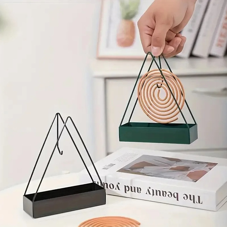 Triangle Mosquito Coil Holder – Fireproof Hanging Stand with Ash Tray gallery