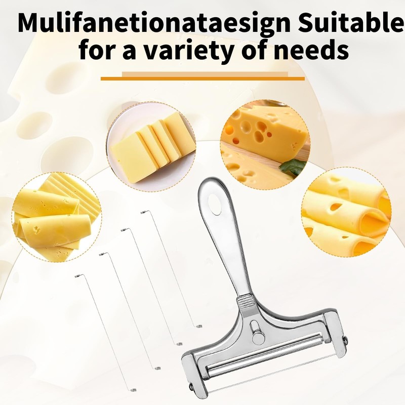 Cheese Slicer With Adjustable Thickness Cutter Stainless Steel with Wire gallery