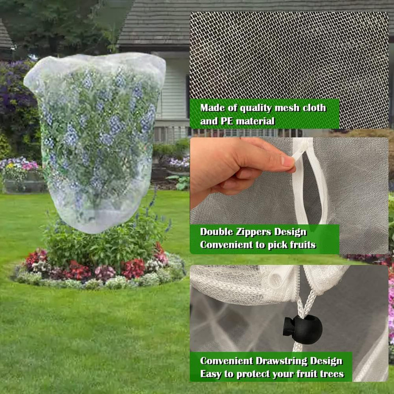 Fruit Tree Netting Covers with Zipper to Protect from Squirrels and Birds Large gallery