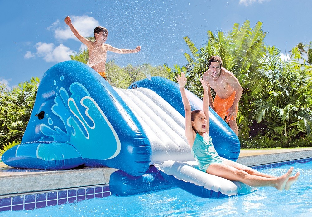 USED OPEN BOX Intex Water Slide Inflatable Play Center 131inch X 81inch X 46inch gallery