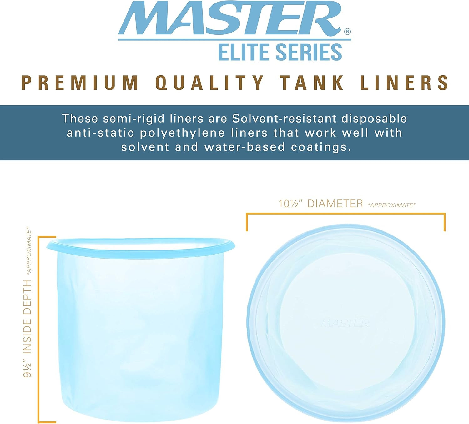 Master Elite 2.8 Gallon Paint Pressure Pot Tank Liners, Pack of 48 - Disposable gallery