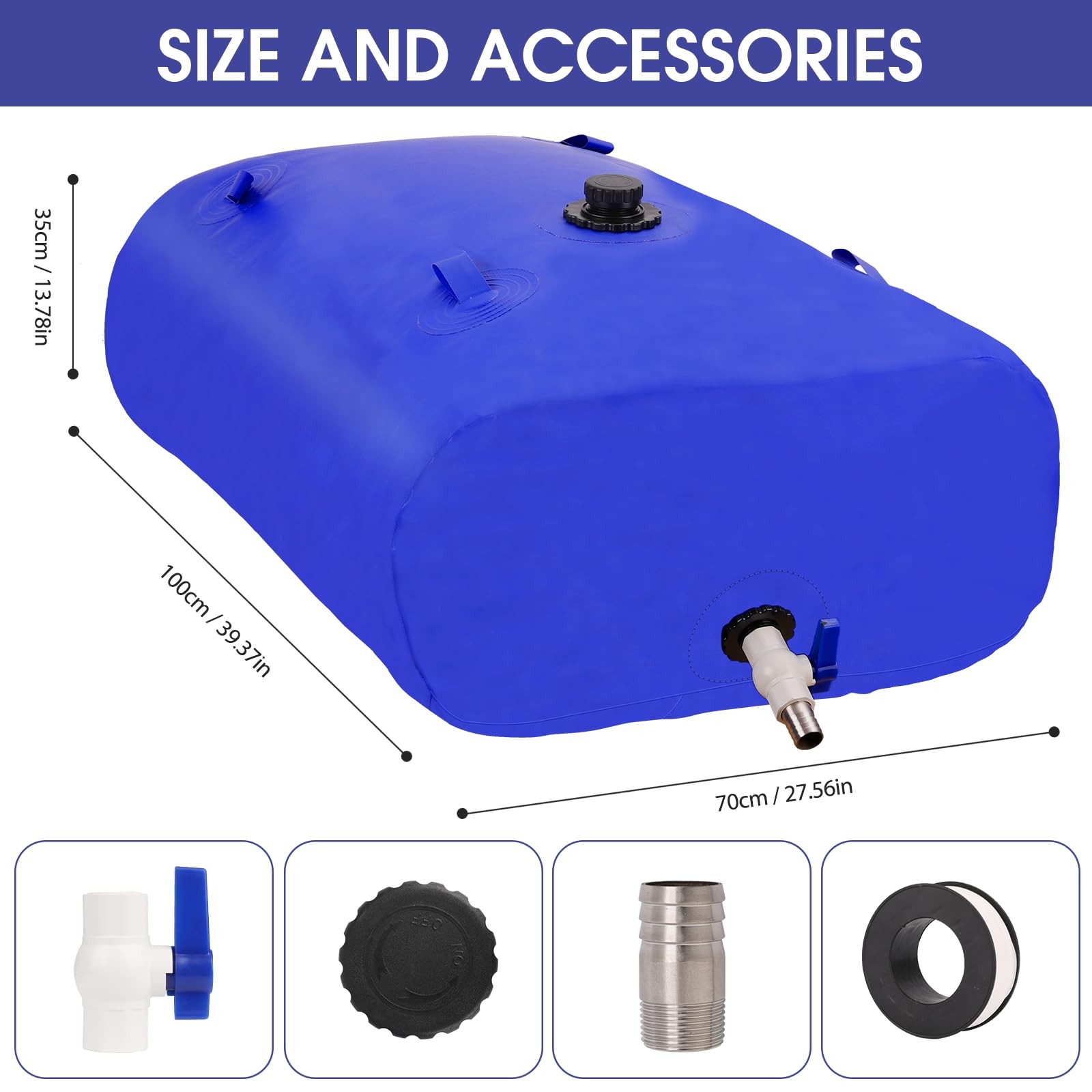 350L/92gal Foldable Water Bladder Storage Container - Large Capacity Soft PVC gallery