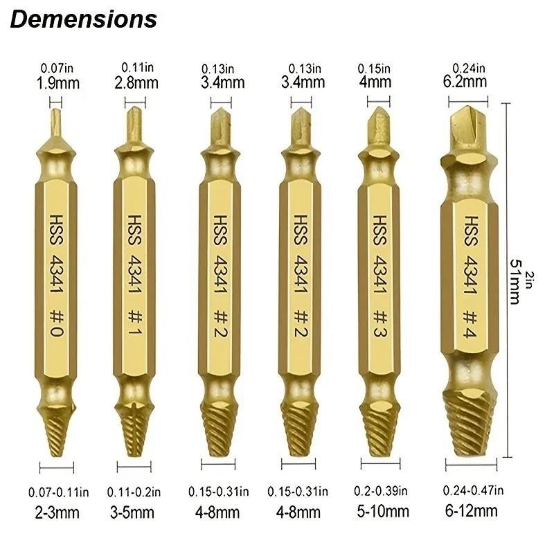 Damaged Screw Extractor Set HSS Drill Bit Easy Out Broken Bolt Stripped Remover. gallery