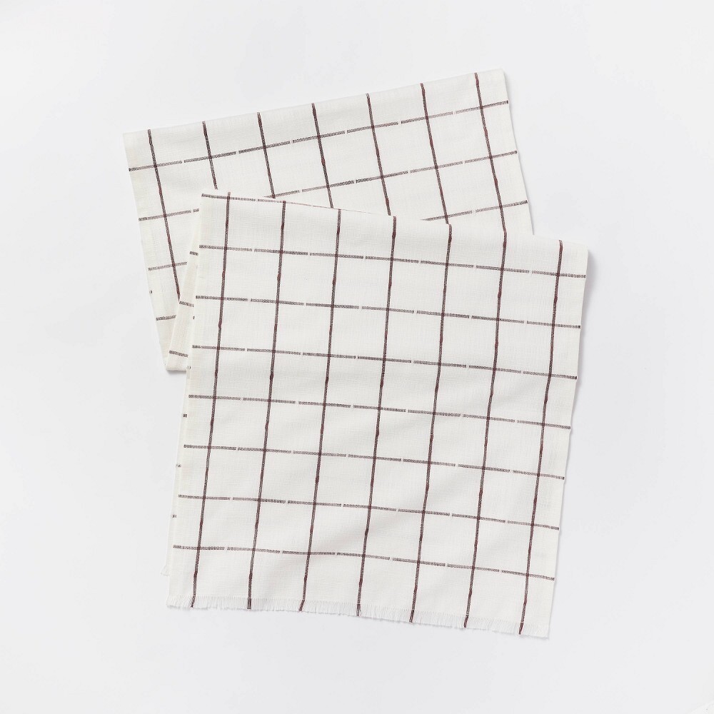 90 X 20 Cotton Windowpane Table Runner - Threshold Designed with Studio McGee