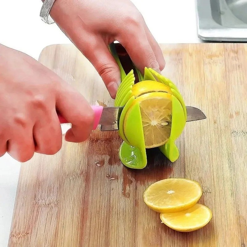 Handheld Fruit & Vegetable Slicer – Orange, Lemon, Tomato & Onion Cutter gallery