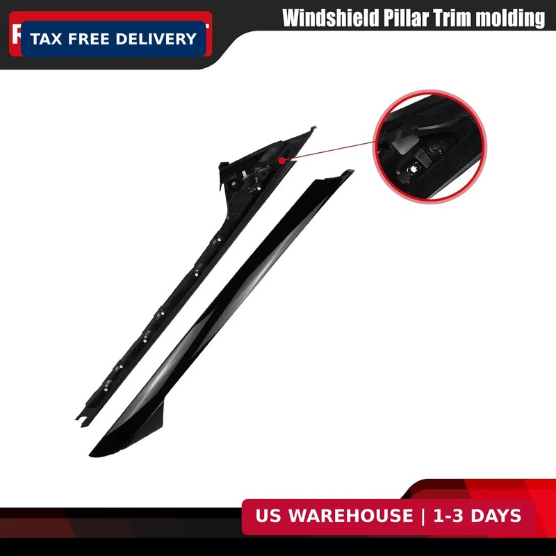 FEXON Front Driver Side Windshield Outer & Inner A Pillar Trim Molding Kit Compa gallery