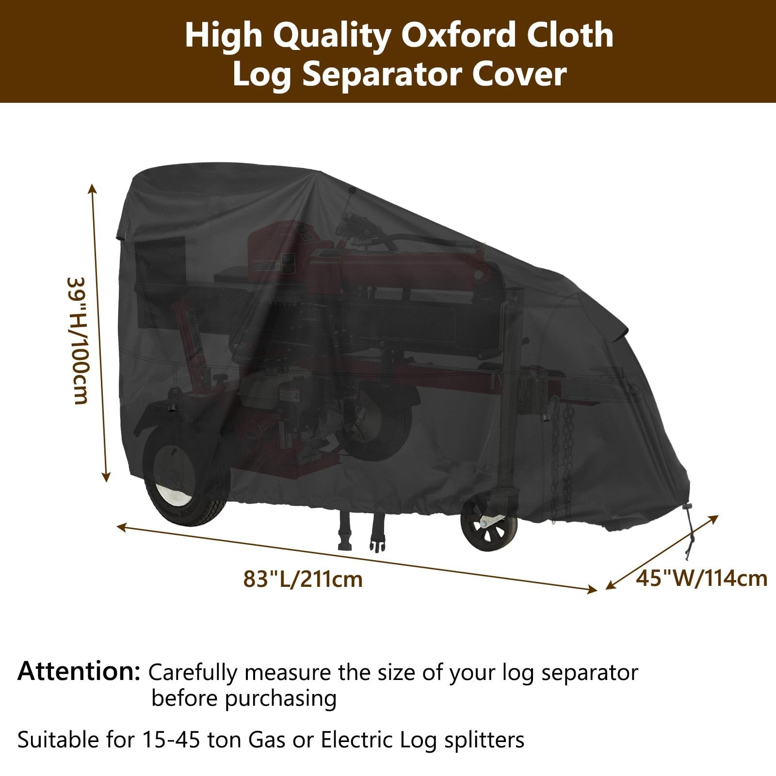 Log Splitter Cover Heavy-duty 600D Oxford Fabric Waterproof and Dustproof Sui... gallery