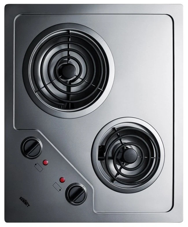 Summit CR2B122 22"W Built-In Electric Cooktop - Stainless Steel gallery