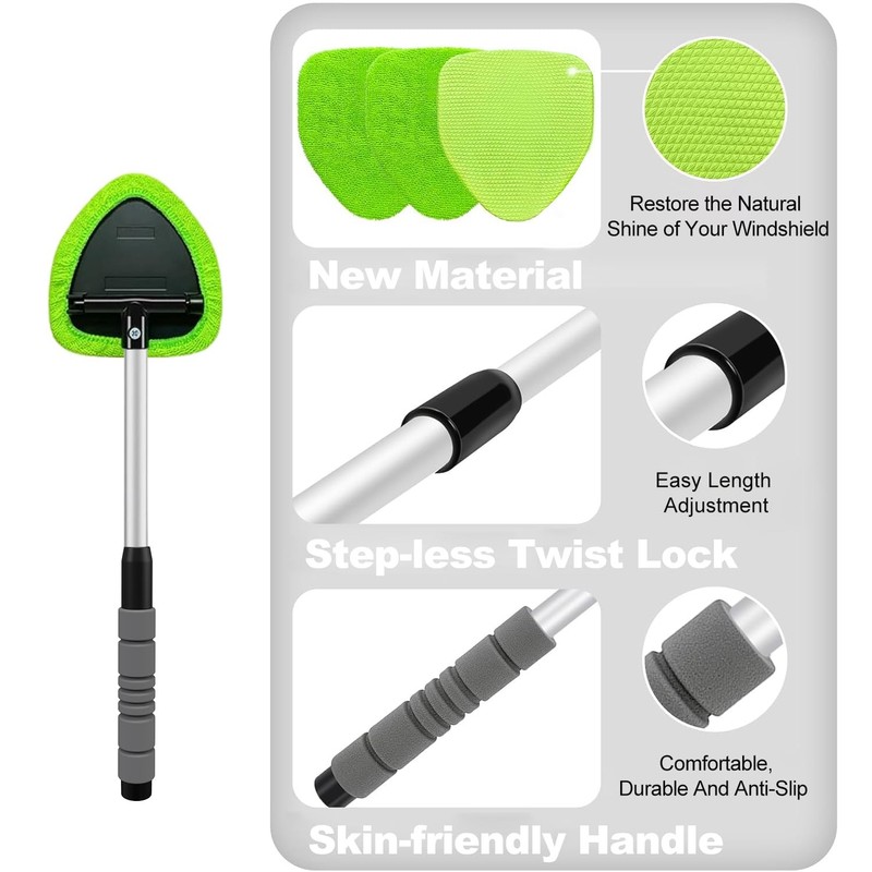 Windshield Cleaning Tool Kit Car Window Glass Wiper Cleaner Brush Pad Extendable gallery