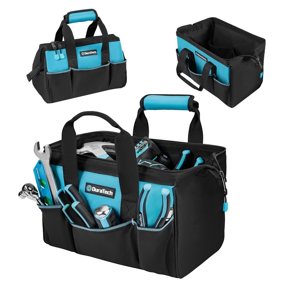 DURATECH 13-in Small Wide Open Mouth Tool Bag 9 Pockets Thickened Fabric Toolbag gallery