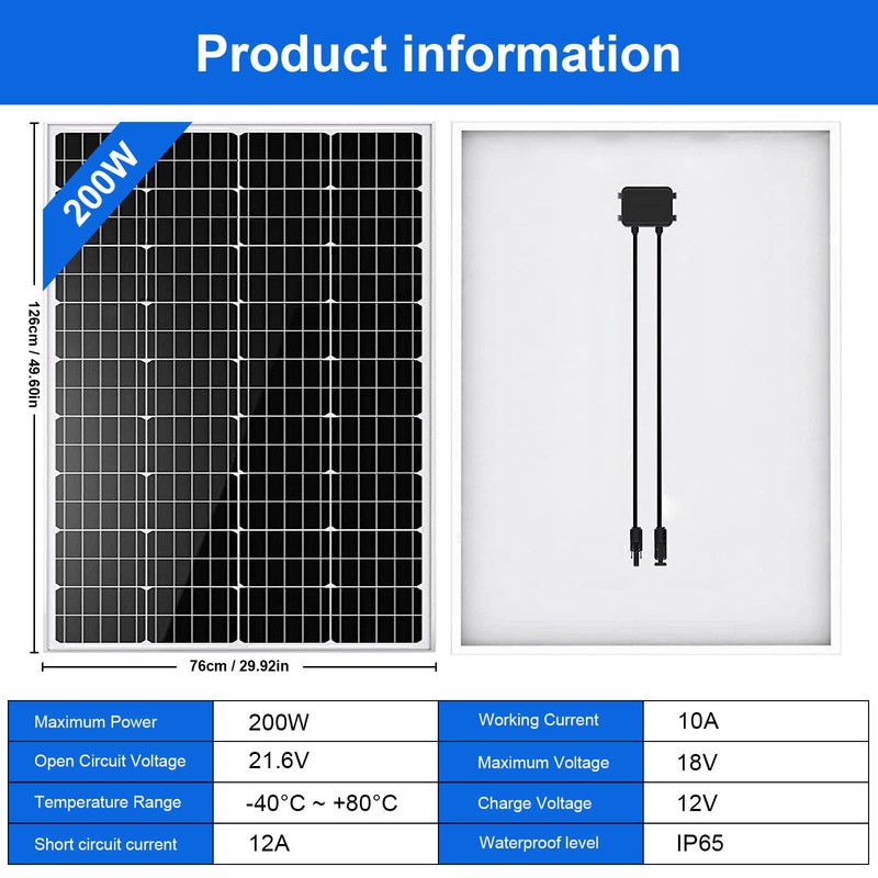 400(2x200) Watt 12 Volt Solar Panel Kit High Efficiency Solar Module For Roof RV gallery