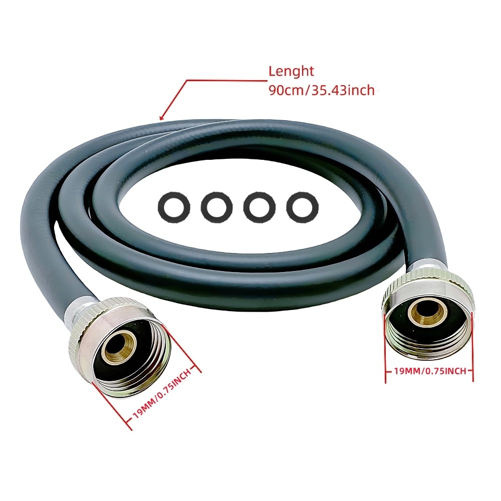 Rubber Washing Machine Hose With 4 Rubber Flat Washers 112-3/4/5/6/8/10/15FT. gallery