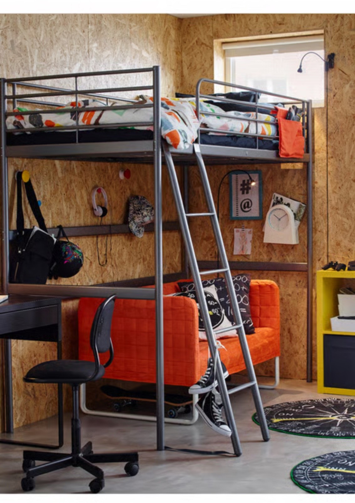 Twin Metal Loft Bed Color: Gray gallery