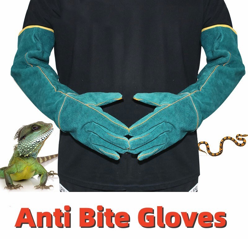 Animal Handling Anti Bite Gloves Training Cat Dog Pet Leather Safety Protective gallery