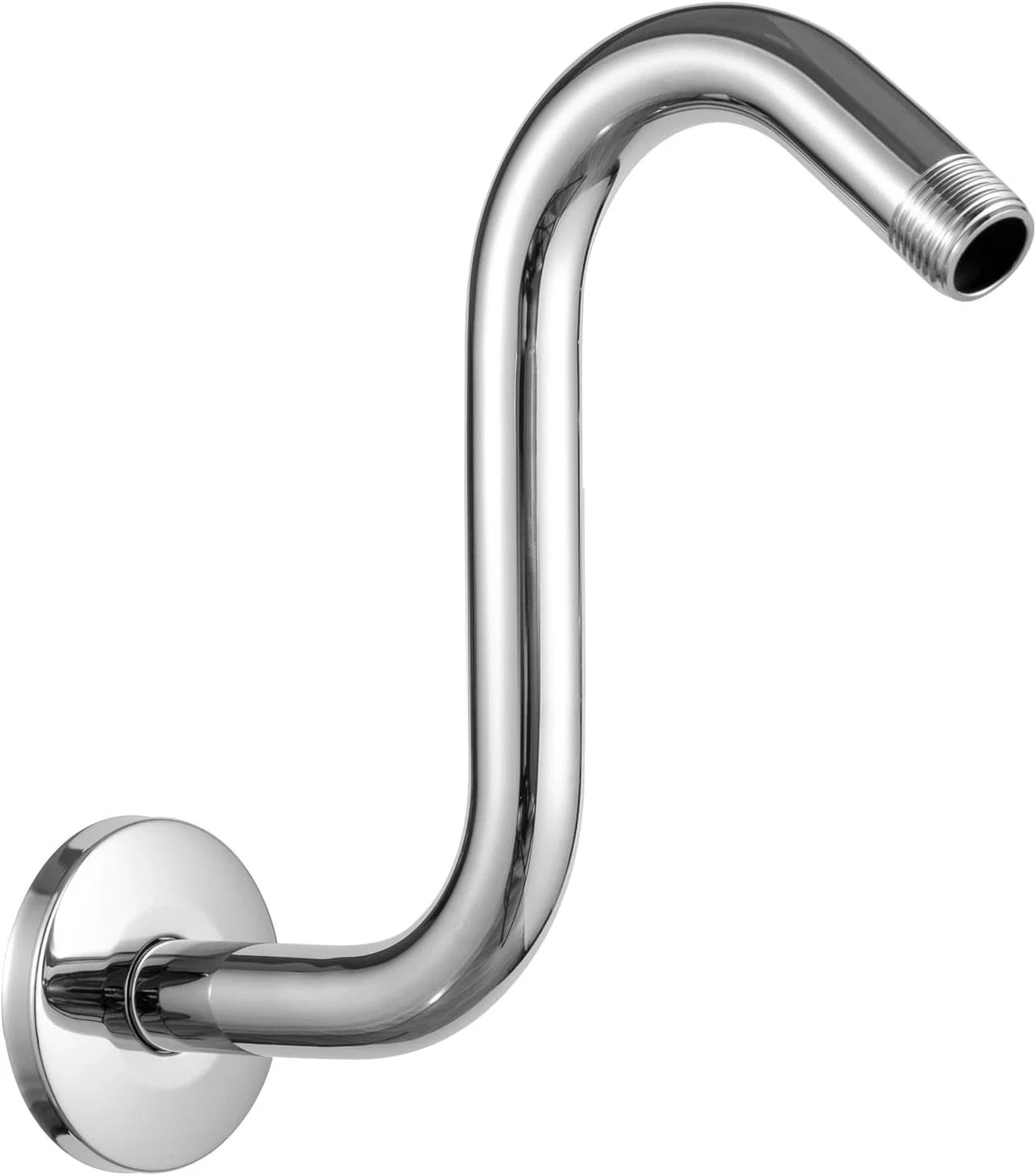 Shower Head Extension Arm 8 In, S Shaped Shower Arm with Flange High Rise Goose gallery