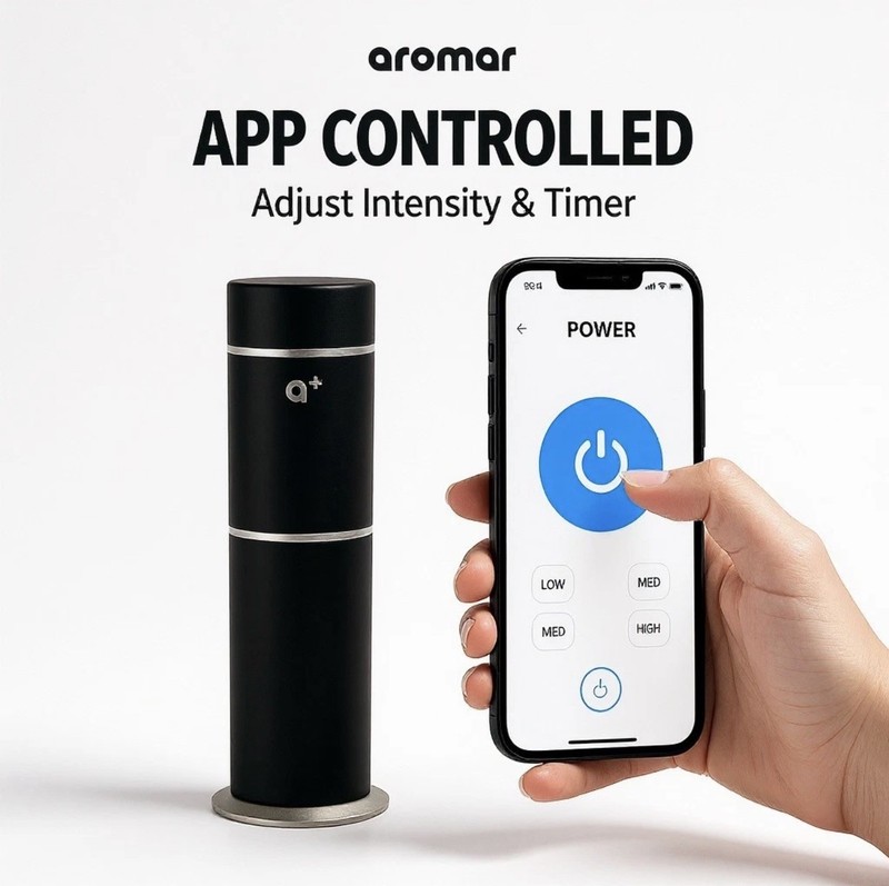 Aromar Cylinder Waterless Diffuser Silver gallery