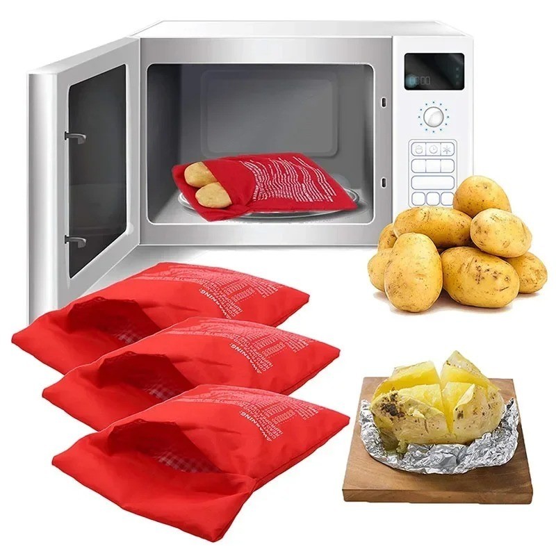 3 Pack New Potato Microwave Cooker Bags 4 Minutes Fast Quick Reusable Washable* gallery