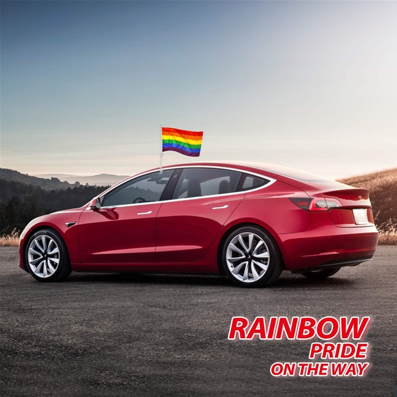 48 Pack Lot 12x17 Pride Flags Car Window Clip On Fan Banners Car Flag LGBTQ+ gallery