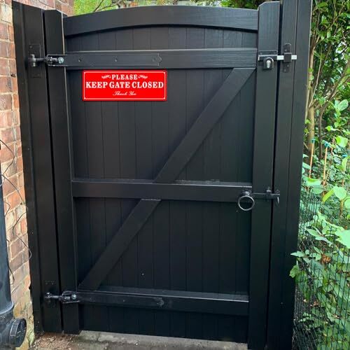 2 Pack Please Keep the Gate Closed Matal Sign - Brushed Aluminium Durable Ink... gallery
