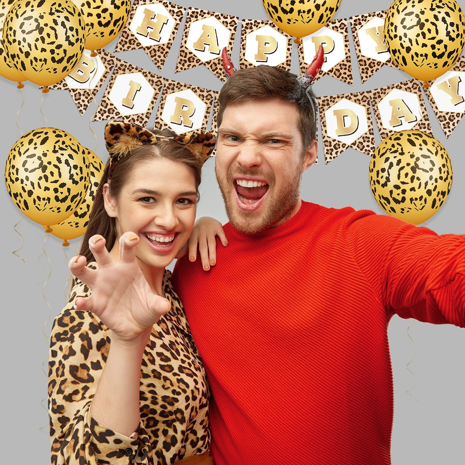 Zomiboo 46 Pieces Cheetah Birthday Decorations Set Include Leopard Print Bann... gallery