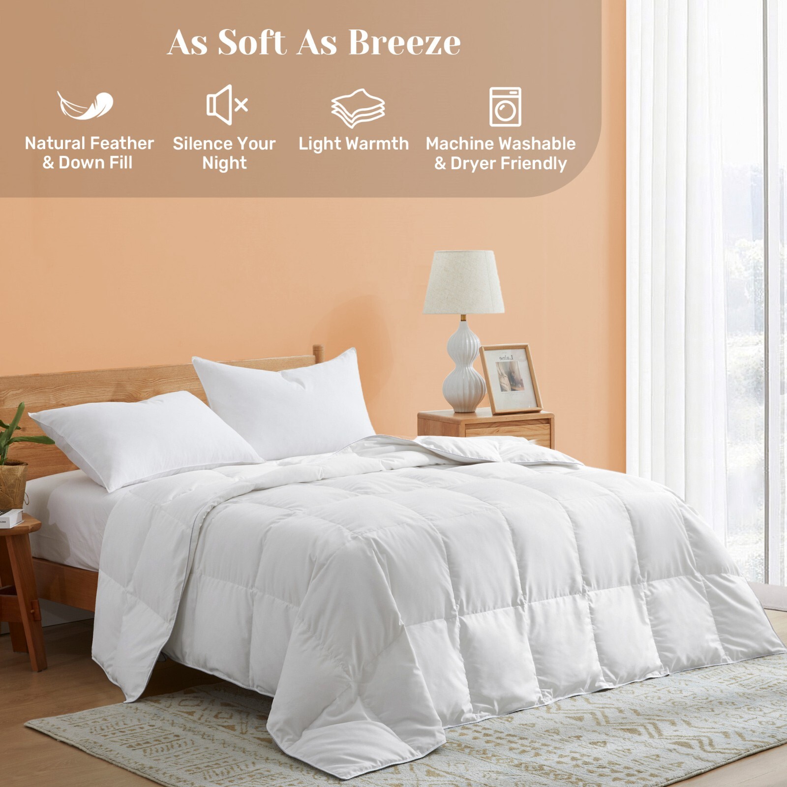 Hot Sleeper Oversized Blanket Summer Cooling Lightweight Comforter Down Feather gallery
