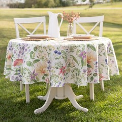 Floral Spring/Summer Durable Heavyweight Fabric Indoor Outdoor Tablecloth, Wa…