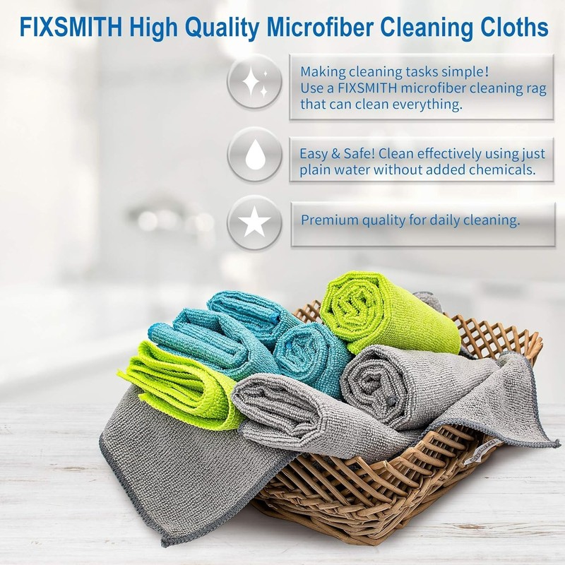 Multi-Functional Lint-Free Microfiber Cleaning Towels - 8 Soft Rags, 12x16 in gallery