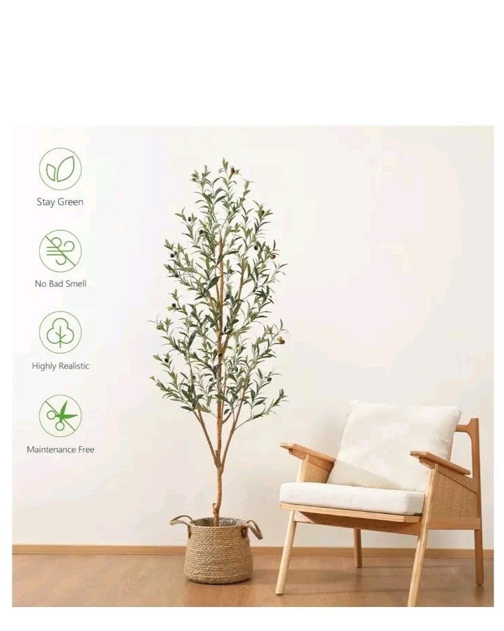 Artificial Olive Tree 6ft Tall 73in Fake Pottd Faux Silk Plant Home Deco Kazeil gallery