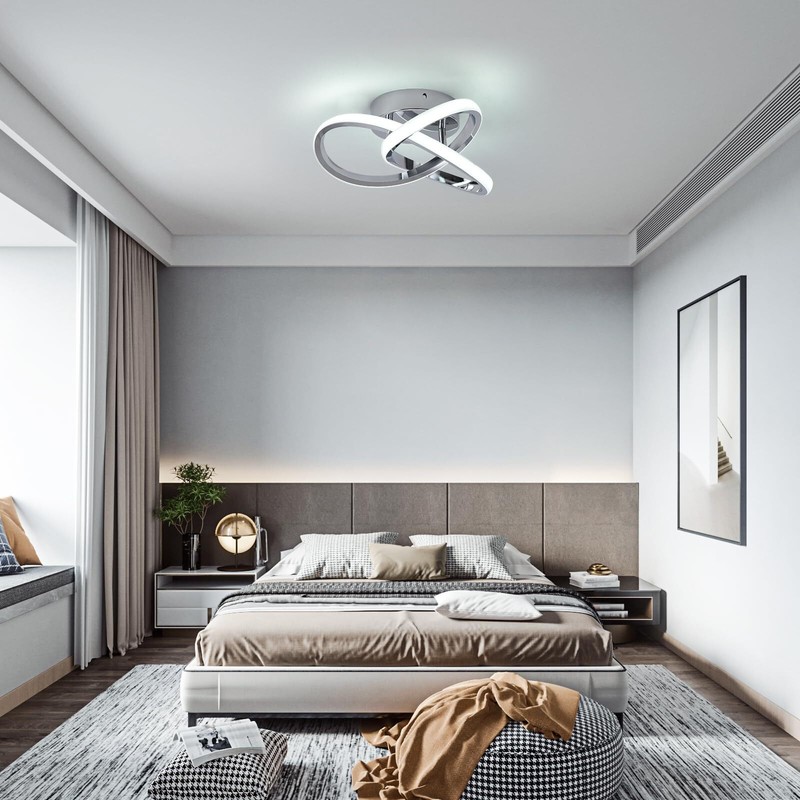 Hallway Light 20W LED Ceiling Lights Semi Flush Mount Chandelier Bedroom 6000K gallery