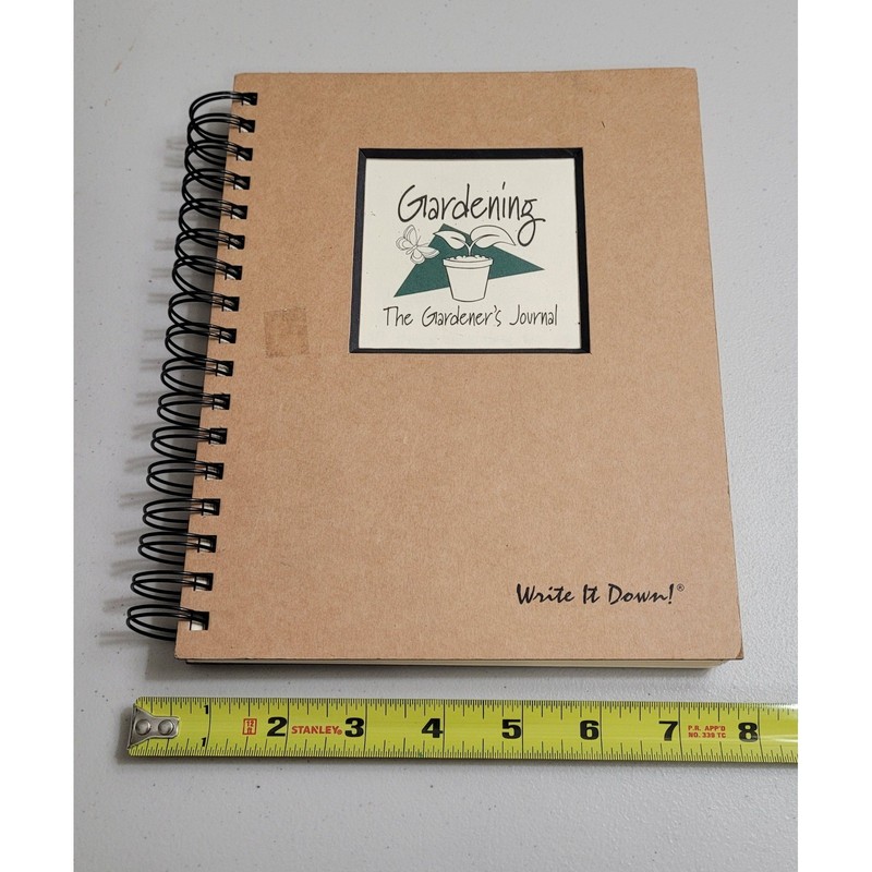Write It Down! Gardening Journal Notebook Tan Spiral Bound 7.5x9 Guided gallery