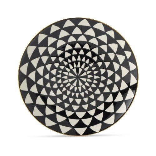 Thyme & Table Medallion 12-Piece Ceramic Dinnerware Set Black and White gallery