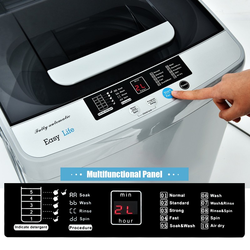 Full-Automatic Washing Machine Portable Compact Laundry Washer Spin 8.8 lbs gallery