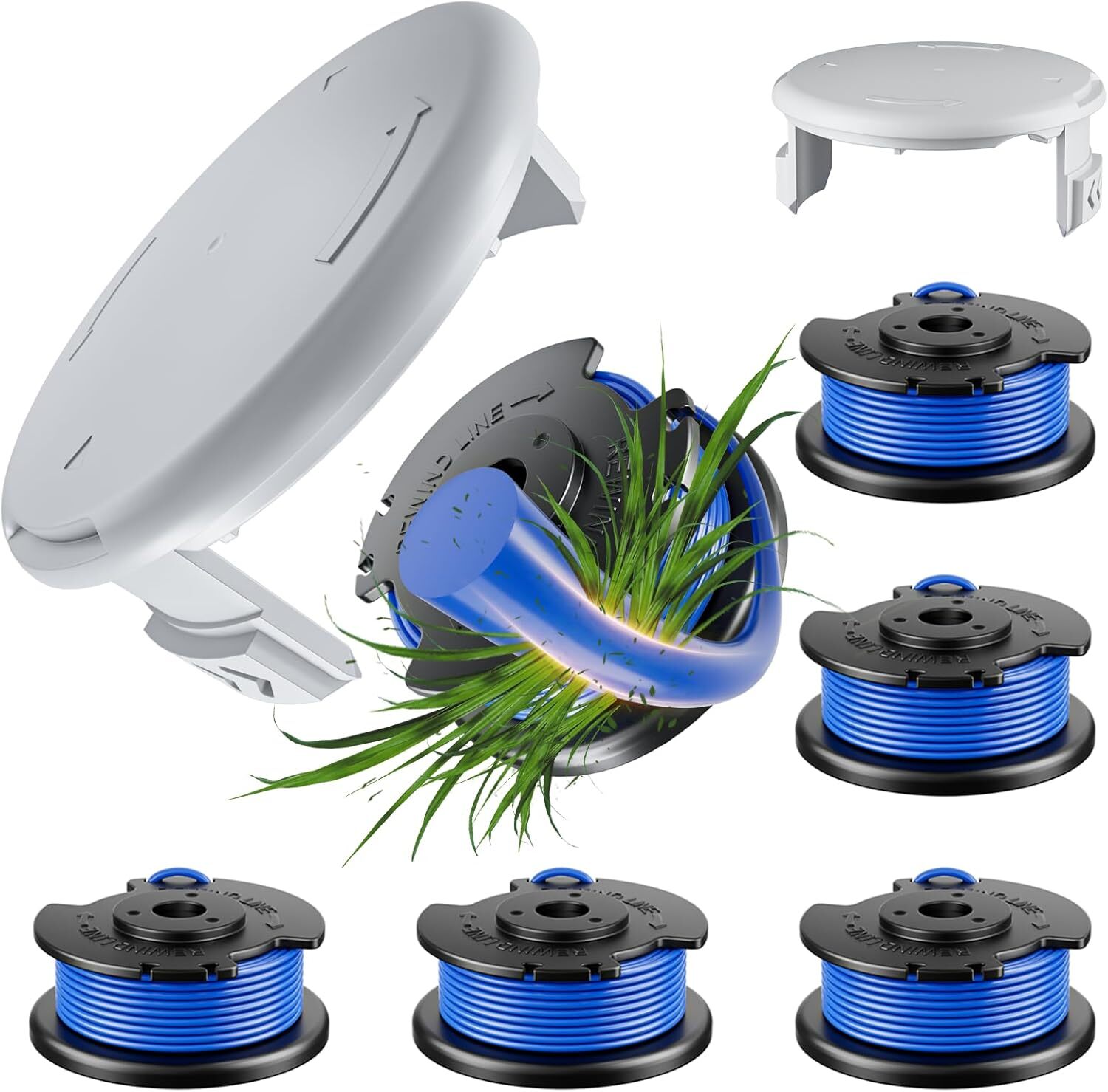 6-Pack For Hart Line Spools With 1* Cap 0.065" Auto Feed String Trimmer 20V 40V gallery