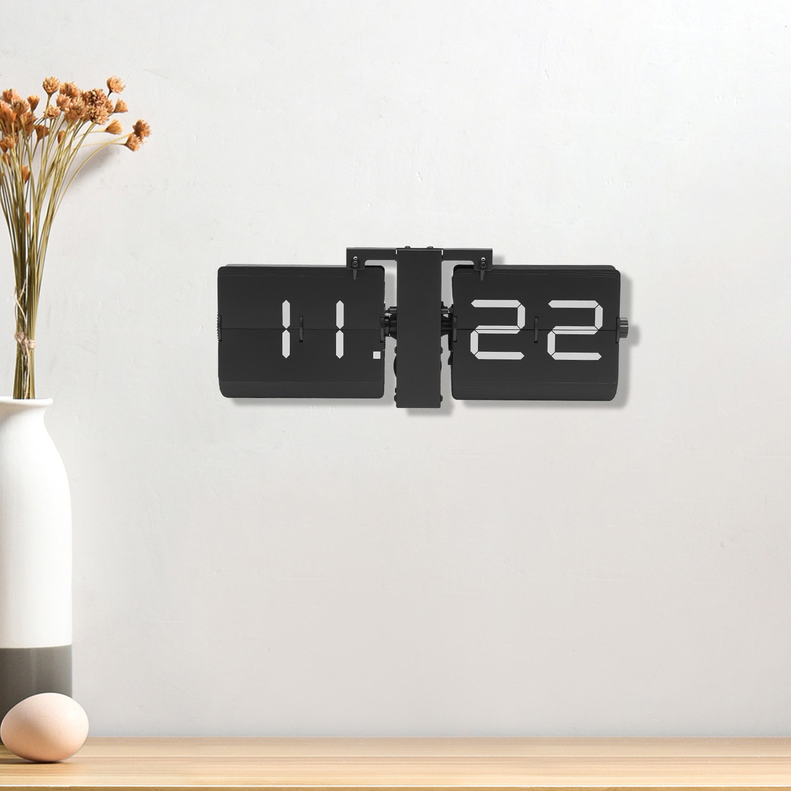 Retro Vintage Style Digital Flip Clock Gray Wall Mount / Tabletop Classic Decor gallery
