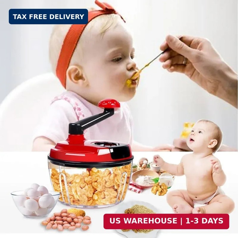 Multi-Functional Manual Food Processor,8 Cup Hand-powered Crank Chopper,Mincer B gallery