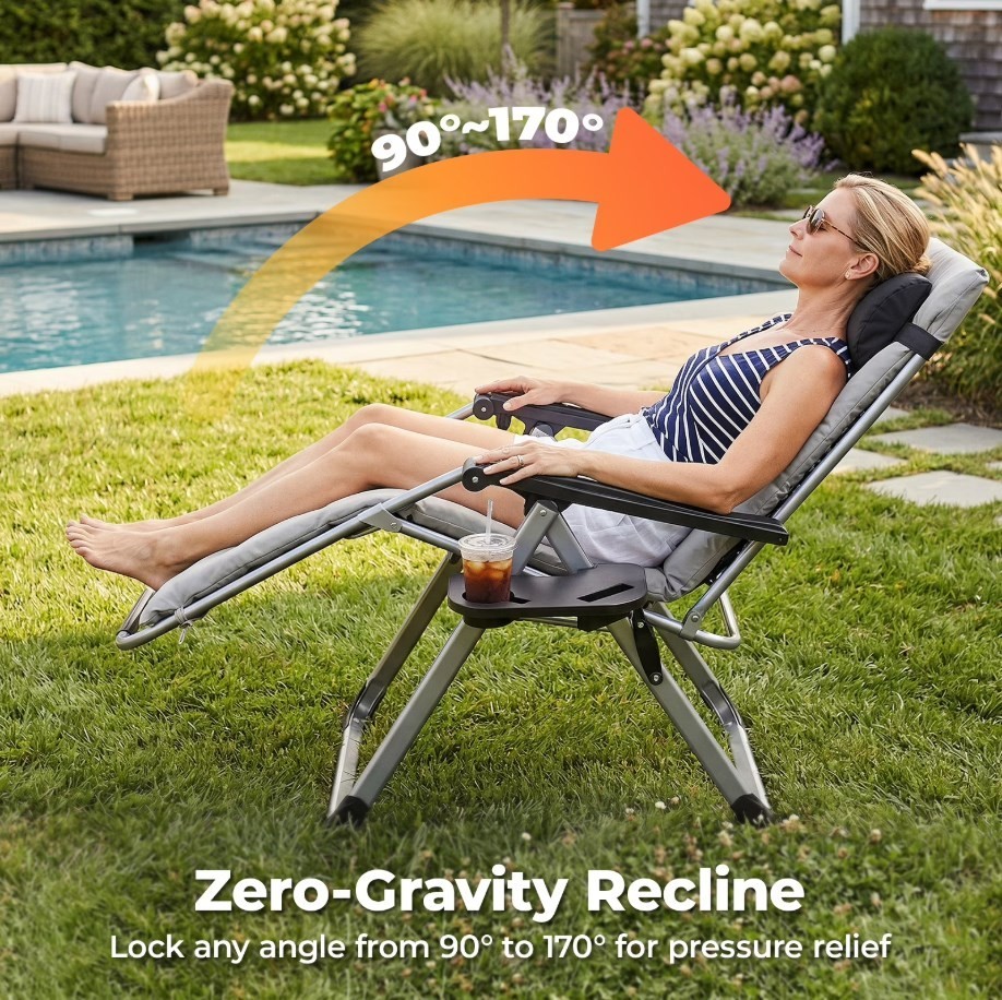 Zero Gravity Chair 440lbs Capacity,Foldable for Outdoor,Outdoor sun lounge chair gallery