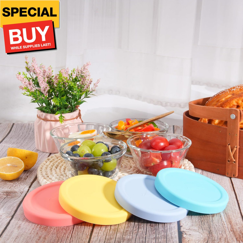 4 PCS Silicone Replacement Lids for Pyrex and Anchor Hocking Glass Custard Cups gallery