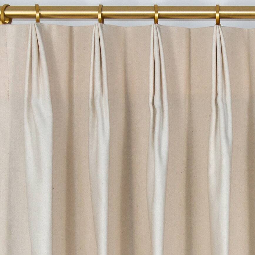 Custom Blackout Drapes - Pleated - 7 oz. Cotton Duck Natural - 1 Pair / 2 Panels gallery