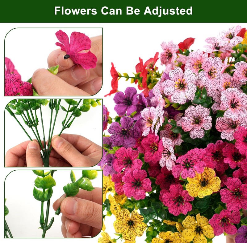 UV Resistant Artificial Eucalyptus Flowers - Lifelike Fake Plants for Outdoor Sp gallery