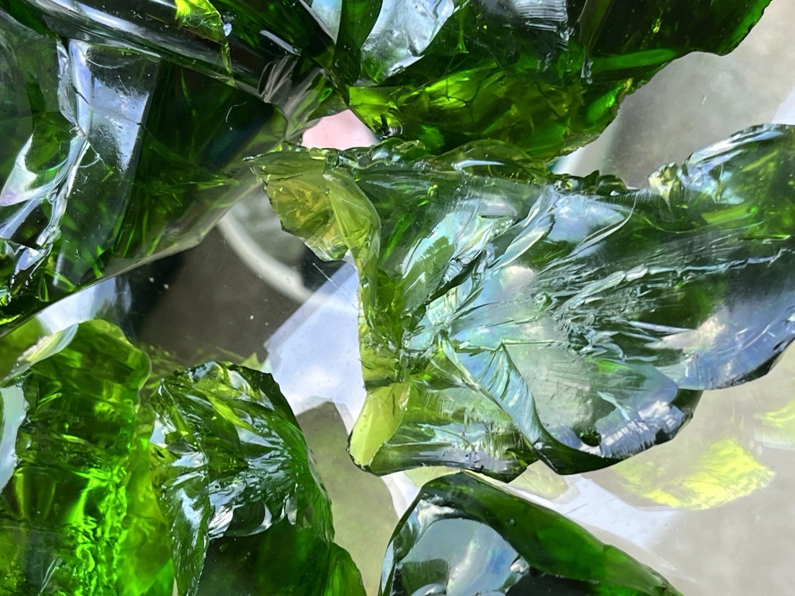 Glass Cullet Slag Rocks Chunks Lot of 10 Deep Green Fern ~ 6lbs Blenko gallery