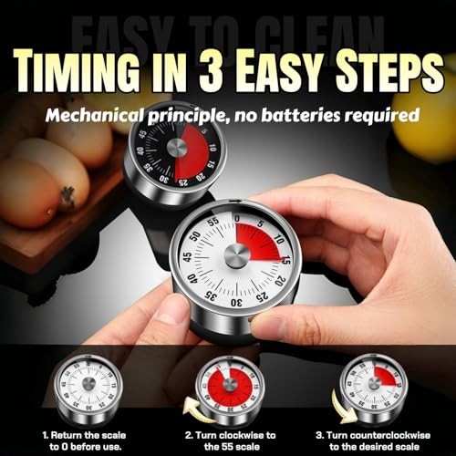 Kitchen timers for Cooking,Visual Mechanical Timer, from 0 to 60 Minutes,No gallery