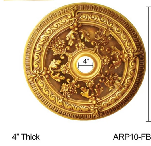 26" ROUND CHANDELIER CEILING MEDALLION BURNISHED GOLD FOYER DINING ROOM BEDROOM gallery