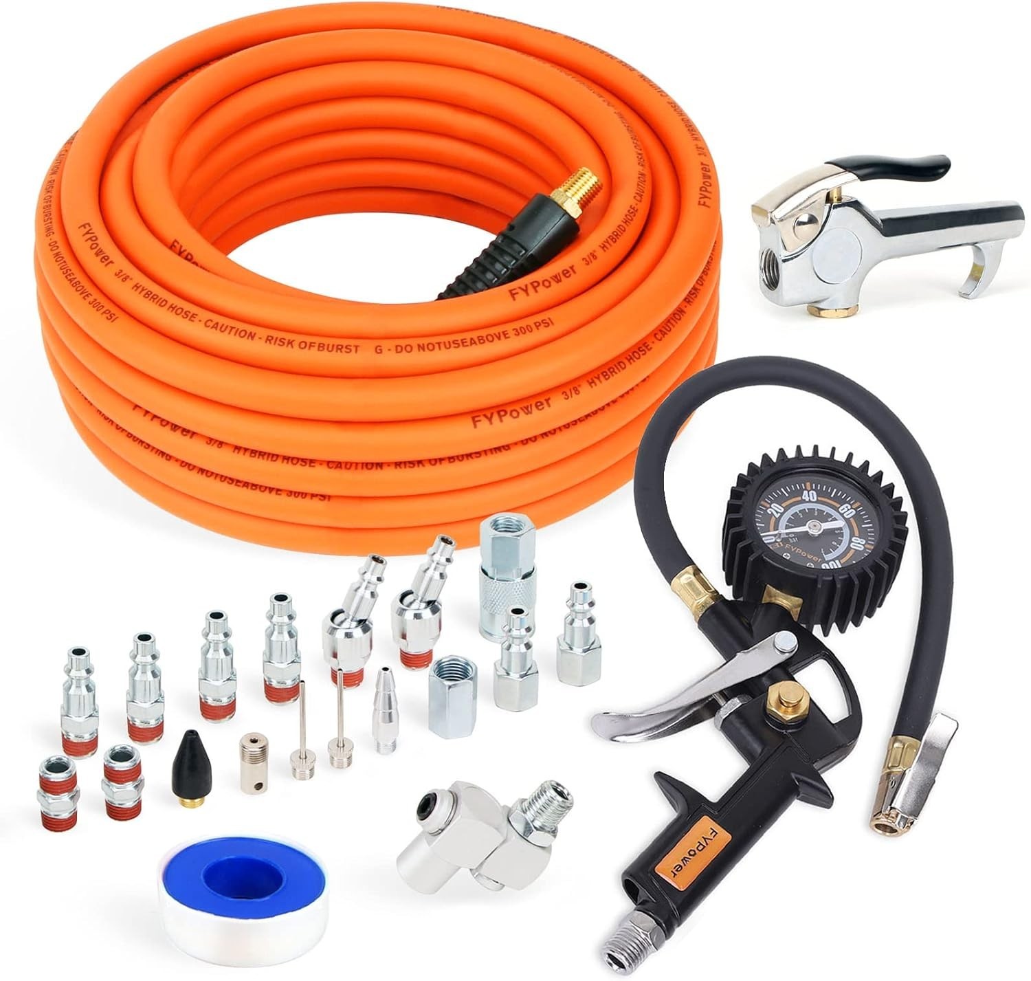 22 Pieces Air Compressor Accessories Kit 3/8 Inch X 50 Ft Hybrid Air Hose Kit 1/ gallery