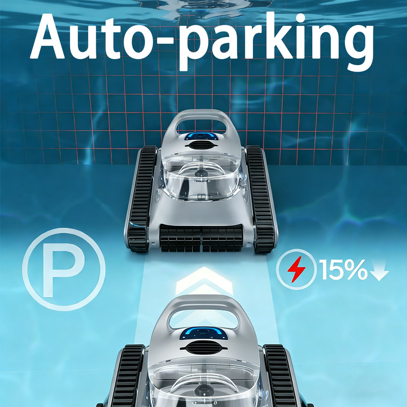 Cordless Robotic Pool Cleaner, Wall Climbing Automatic Pool Robot - APP Control gallery