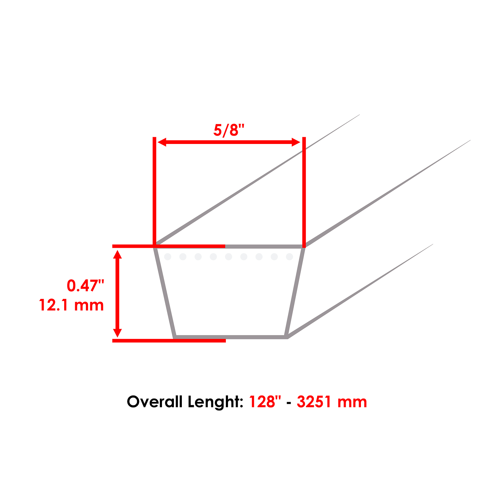 128 1/4 Inch 5/8" Thick Deck Belt for Scag SM-72 SM-72A 481001 486284 gallery
